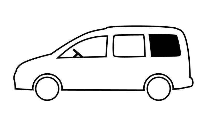 Finestrino fisso in vetro di sicurezza oscurato per VW Caddy