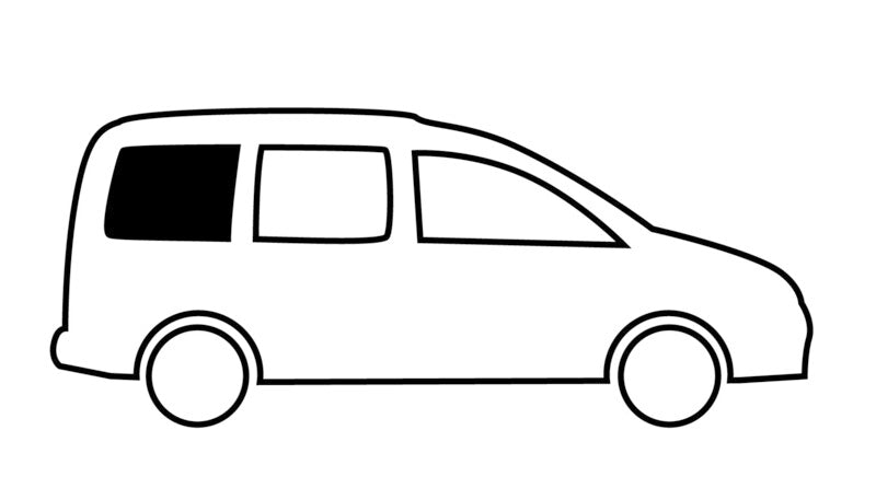 Finestrino fisso in vetro di sicurezza oscurato per VW Caddy