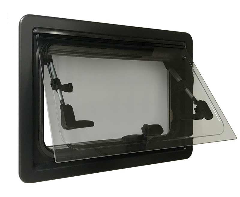 Carbest Elegance - finestra a compasso oscurata per camper e van - oscurante e zanzariera integrati - 900x450mm