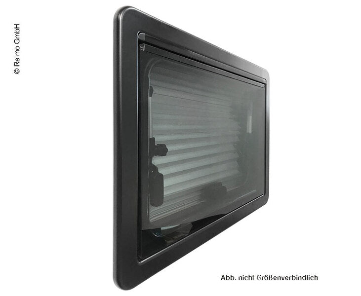 Carbest Elegance - finestra a compasso oscurata per camper e van - oscurante e zanzariera integrati - 1100x450mm
