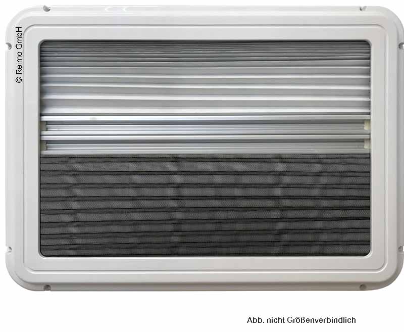 Carbest Elegance - finestra a compasso oscurata per camper e van - oscurante e zanzariera integrati - 1200x300mm