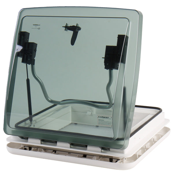 Carbest - Oblò a tetto 40x40cm trasparente fumè con oscurante e zanzariera