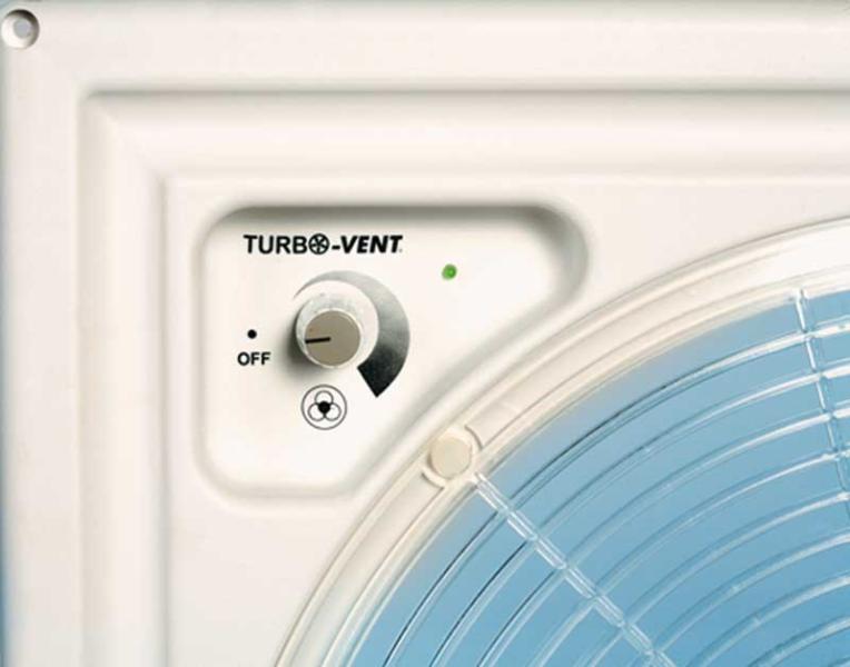 Fiamma Turbovent PolarControl - oblò per camper 40x40cm con ventilatore e termostato - trasparente
