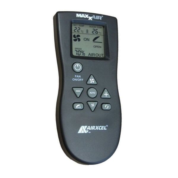 Maxxair MaxxFan Deluxe - Oblò a tetto 40x40cm con parapioggia - trasparente