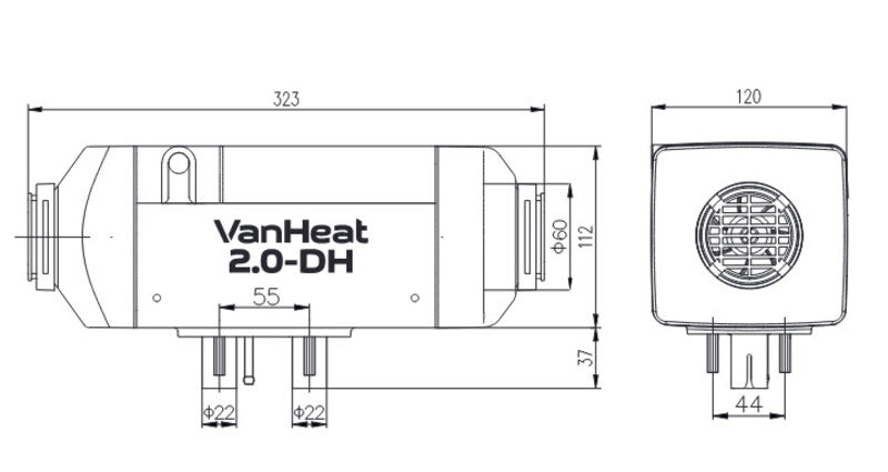 Carbest VanHeat 2.0DH - Riscaldatore a gasolio per camper e van - 2kW