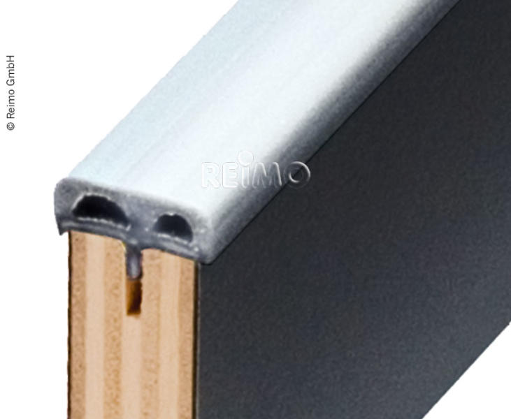 Profilo per mobili paracolpi alto spessore con incastro - Silver - 25 Metri
