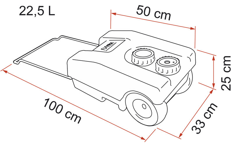 Fiamma Serbatoio con ruote acque grigie 23L