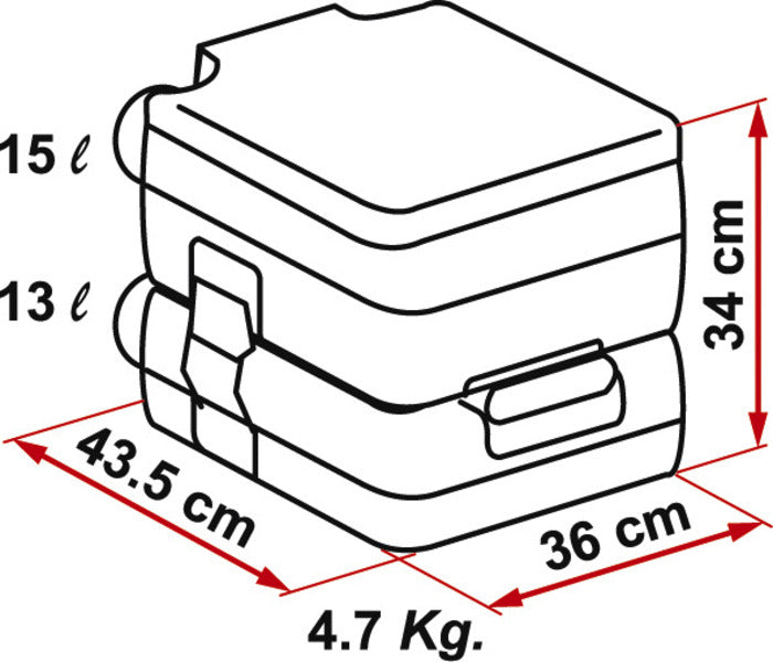 Fiamma Bi-Pot - WC portatile da campeggio - 15 litri