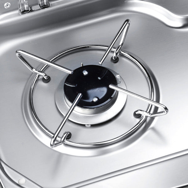 Dometic MO9222R - Unità combinata fornello-lavello, 2 fuochi gas in acciaio - lavello a destra