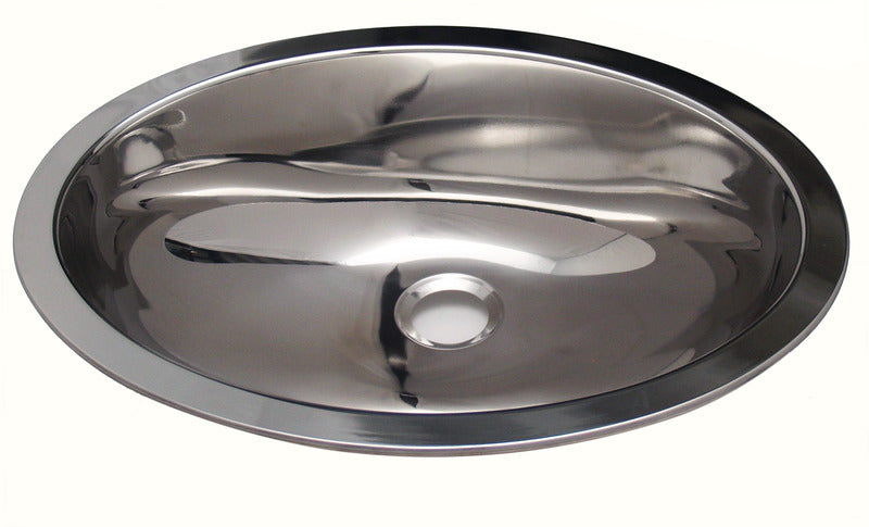 Lavabo ovale in acciaio inox da incasso