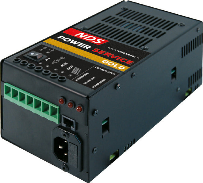 NDS Power Service Gold 30M - Caricabatterie 3 in 1 per camper: solare, 230V e DC-DC