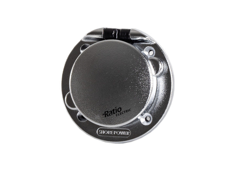 Mastervolt - Presa esterna 230V per camper con sportello cromato - stile nautico