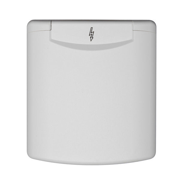 Presa esterna 230V per camper con sportello magnetico - attacco CEE - Bianco