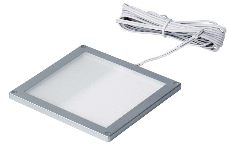 Carbest Pannello LED 12V/3W cornice argento, 10x10 cm