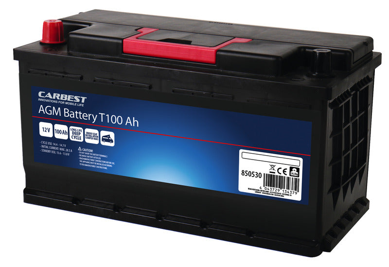 Batteria per camper sotto sedile AGM - Carbest - 12V / 100Ah per T5/T6