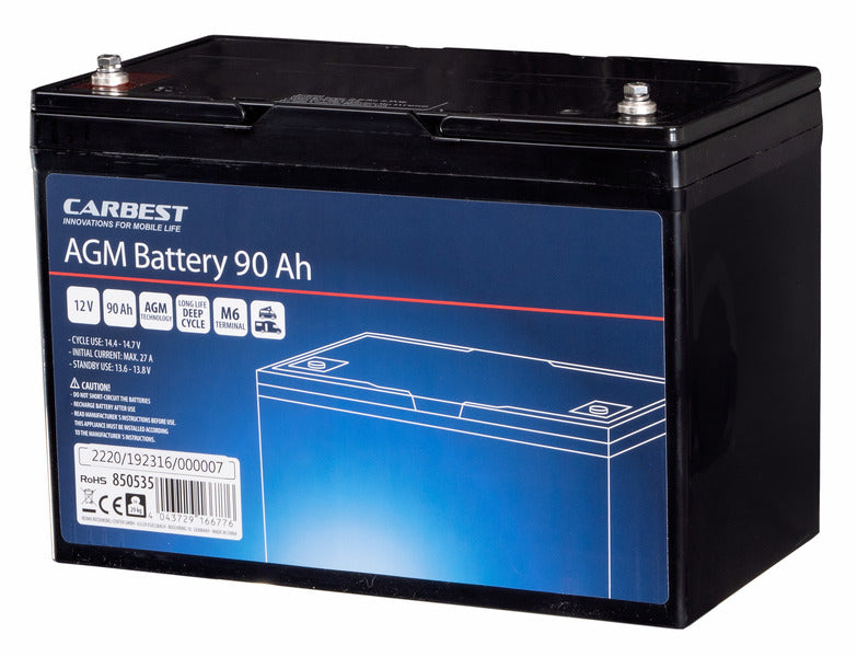 Batteria per camper AGM Power Line - Carbest - 12V / 90Ah