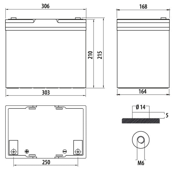 Batteria per camper AGM Power Line - Carbest - 12V / 90Ah