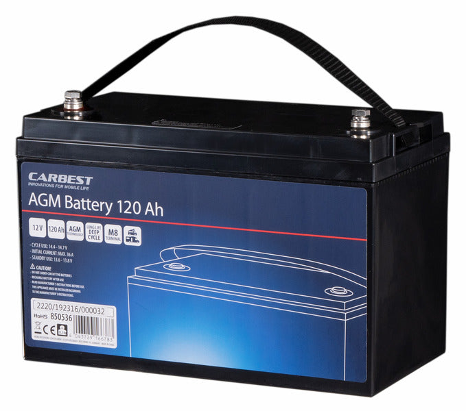 Batteria per camper AGM Power Line - Carbest - 12V / 120Ah