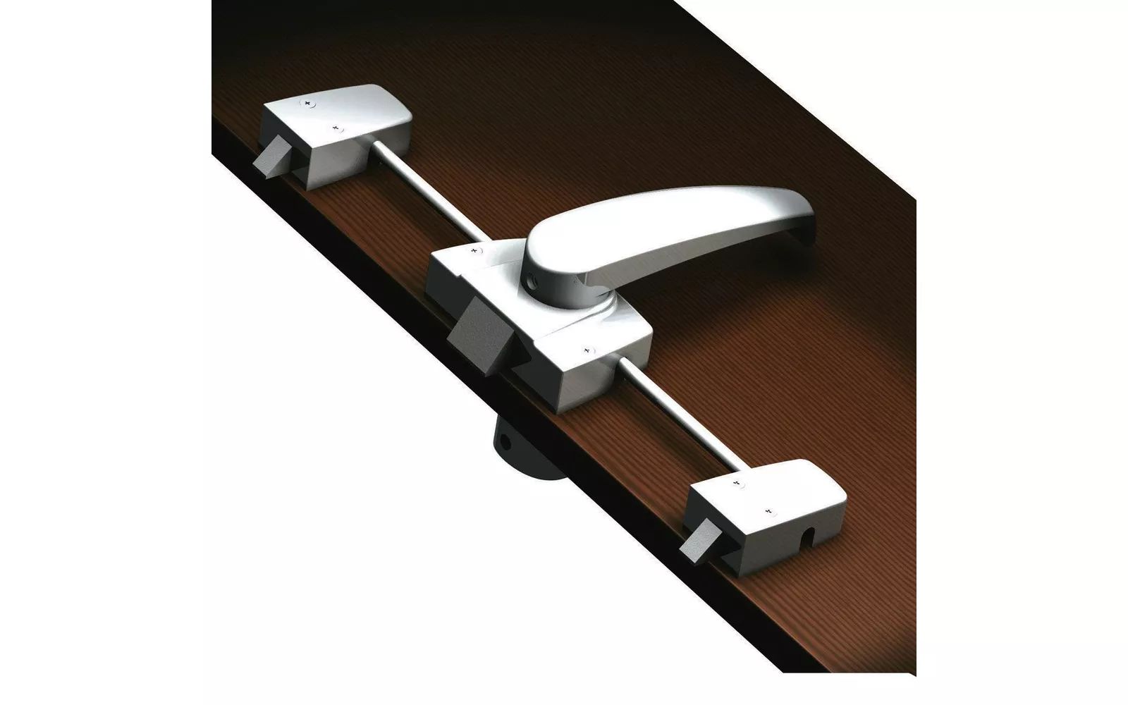 Serratura per porta bagno camper - chiusura a 3 punti - cromato opaco