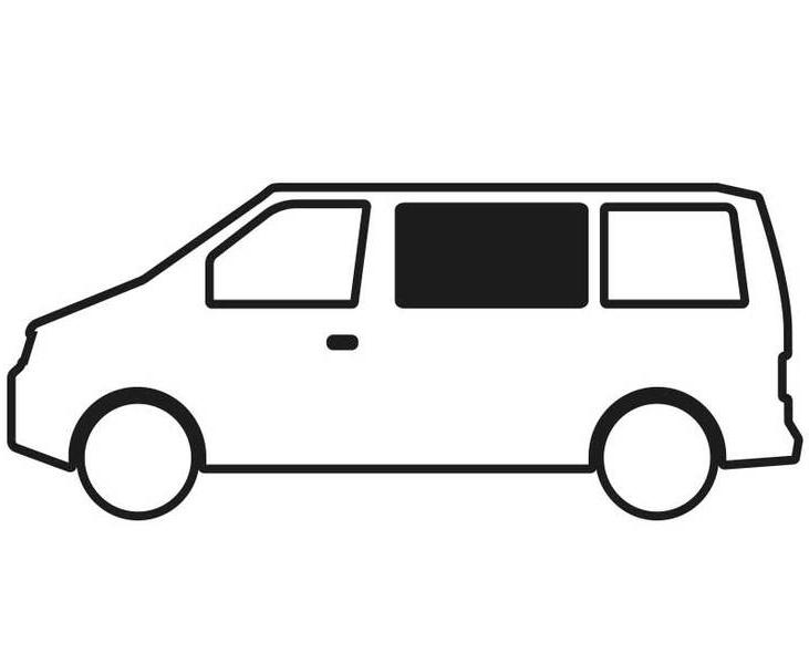Finestrino scorrevole in vetro di sicurezza oscurato per VW T5