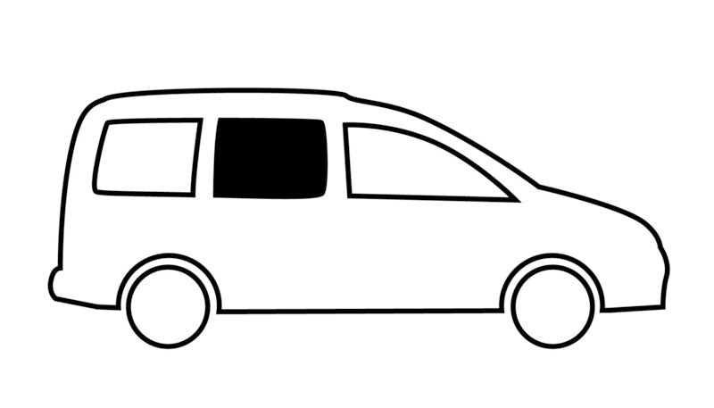 Finestrino fisso in vetro di sicurezza oscurato per VW Caddy