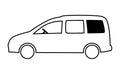 Finestrino fisso in vetro di sicurezza oscurato per VW Caddy