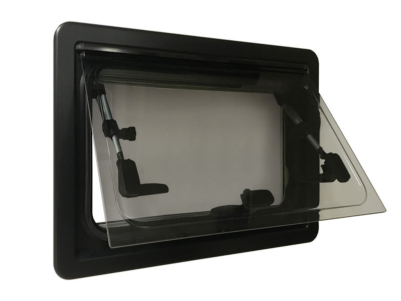 Carbest Elegance - finestra a compasso oscurata per camper e van - oscurante e zanzariera integrati - 900x350mm