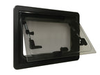 Carbest Elegance - finestra a compasso oscurata per camper e van - oscurante e zanzariera integrati - 900x350mm