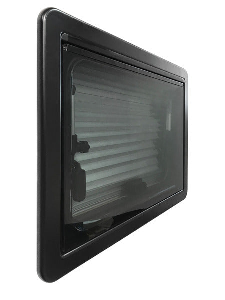 Carbest Elegance - finestra a compasso oscurata per camper e van - oscurante e zanzariera integrati - 500x350mm