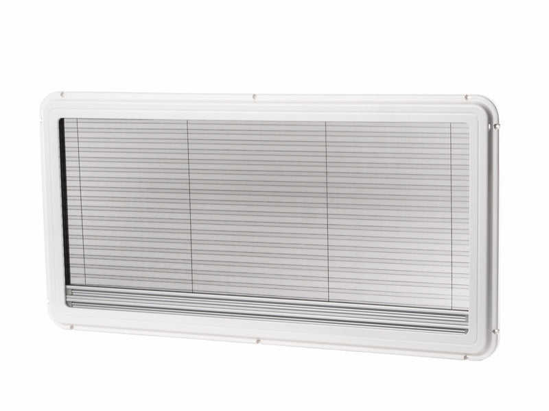 Carbest Elegance - finestra a compasso oscurata per camper e van - oscurante e zanzariera integrati - 900x350mm