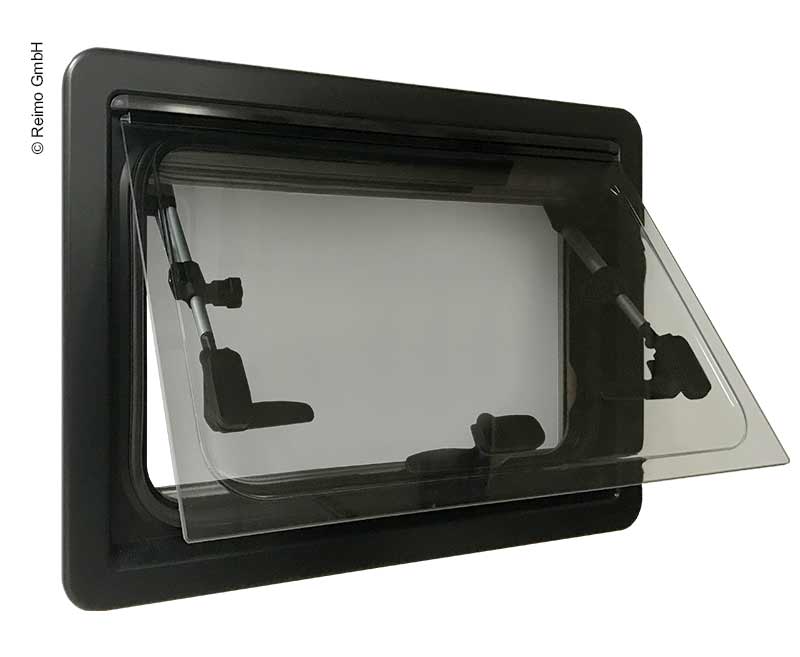 Carbest Elegance - finestra a compasso oscurata per camper e van - oscurante e zanzariera integrati - 500x450mm