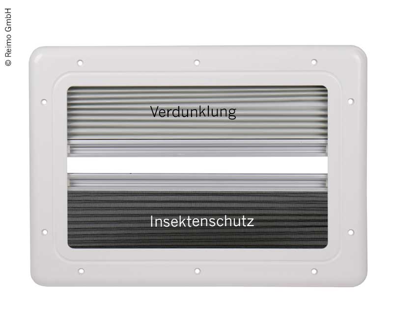 Carbest Classic - finestra a compasso per camper e van - oscurante e zanzariera integrati - 900x450mm