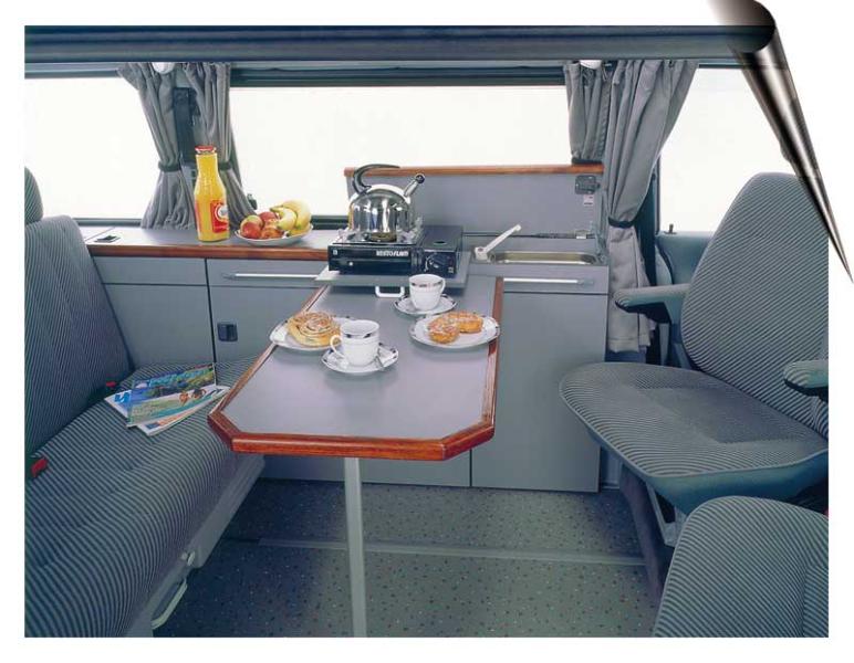 Binario di scorrimento a parete per tavolo camper - serie Luxury