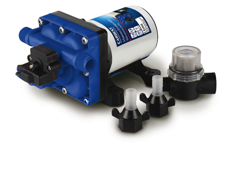 Carbest - Pompa acqua 12V a pressione per camper - 4 camere, 11,3 litri/min, 3.8 bar