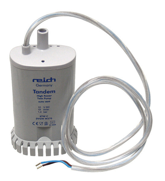 Reich - Pompa acqua 12V ad immersione Dual Motor per camper - 19 litri/min, 1.4 bar