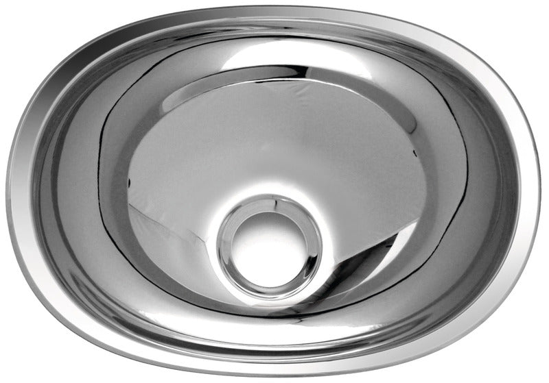 Lavabo in acciaio inox lucido ovale 432x305mm