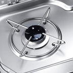 Dometic MO9222R - Unità combinata fornello-lavello, 2 fuochi gas in acciaio - lavello a destra