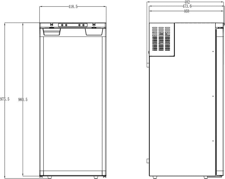 Carbest Frigorifero da incasso a compressore LR90L - 90 litri