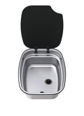 Thetford Lavello in acciaio inox rettangolare con coperchio in vetro
