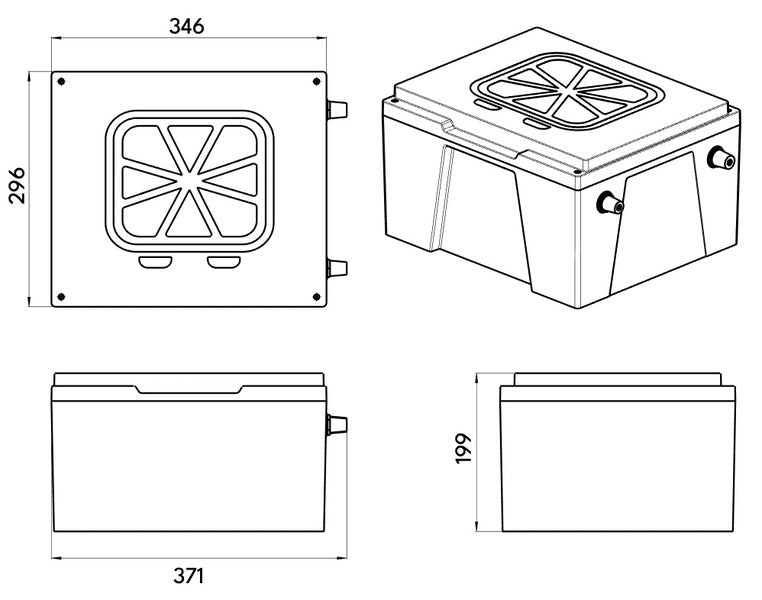 Batteria per camper sotto sedile al litio LiFePo4 - Saftkiste - 12V / 200Ah