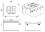 Batteria per camper sotto sedile al litio LiFePo4 - Saftkiste - 12V / 300Ah