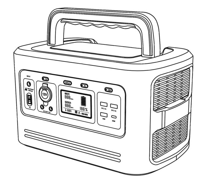 Powerstation Carbest al litio LIFePo4 - 32Ah con inverter 500W