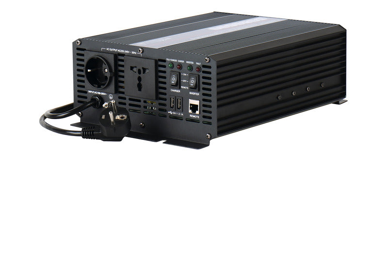 Carbest Inverter 12V/230V - 1000W - Onda pura con switch di rete
