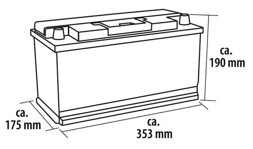 Batteria per camper sotto sedile AGM - Carbest - 12V / 100Ah per T5/T6