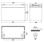 Batteria per camper AGM Power Line - Carbest - 12V / 100Ah