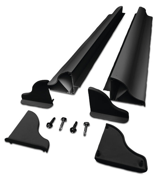 Kit di staffe in alluminio nero per montaggio pannelli solari da camper - 84cm