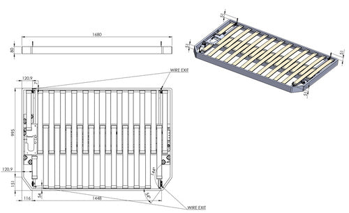 Letto sollevabile elettrico per Fiat Ducato (X250-X290) Carbest